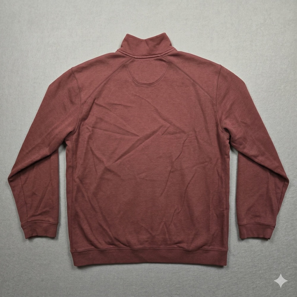 Tommy Bahama Quarter Zip Pullover Sweater Dusty Rose Mauve Men's Large Casual - Picture 2 of 16